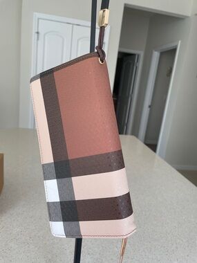 Fashion Dazzle - NWT Plaid Wristlet Wallet in Brown and Tan